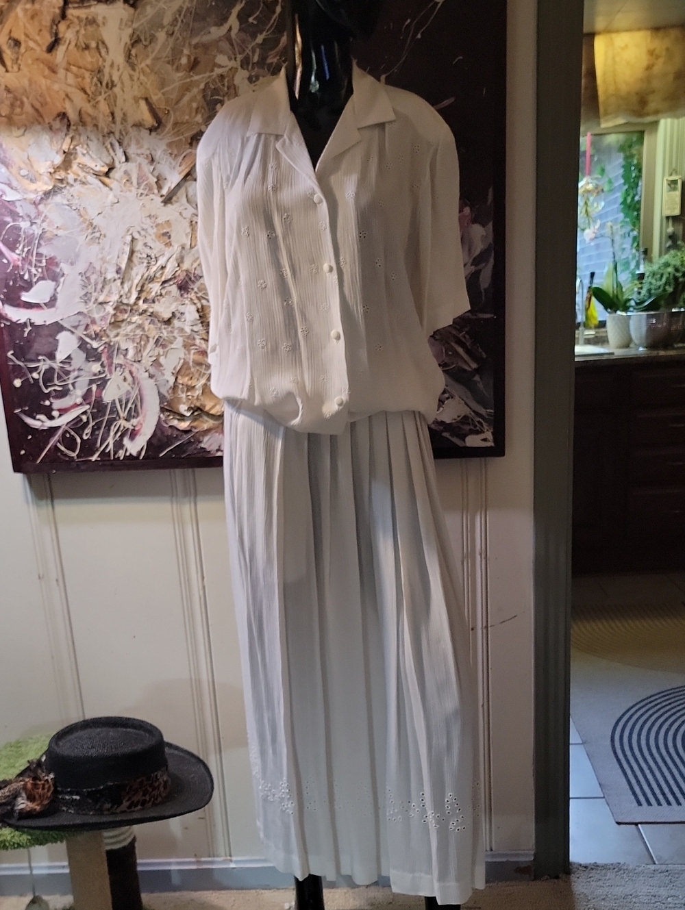 Leslie Faye Pleated Top And Midi Matching Skirt.